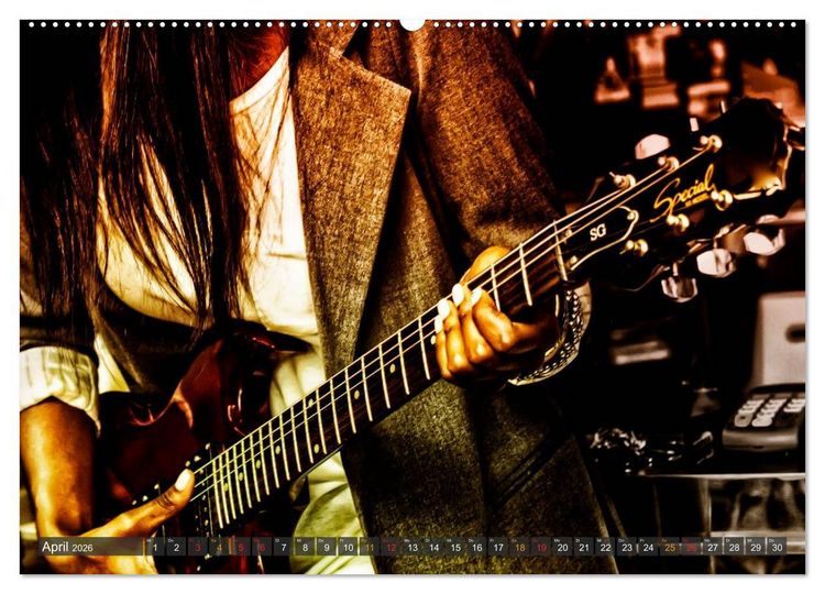 Produktbild: E-Gitarren - einfach cool (Wandkalender 2026 DIN A2 quer), CALVENDO Monatskalender