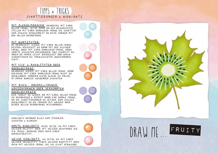 Produktbild: Dein verr&uuml;cktes Zeichenbuch &ndash; Draw me ... fruity, slimy, shiny, planty &ndash; Von YouTuberin Foxy Draws