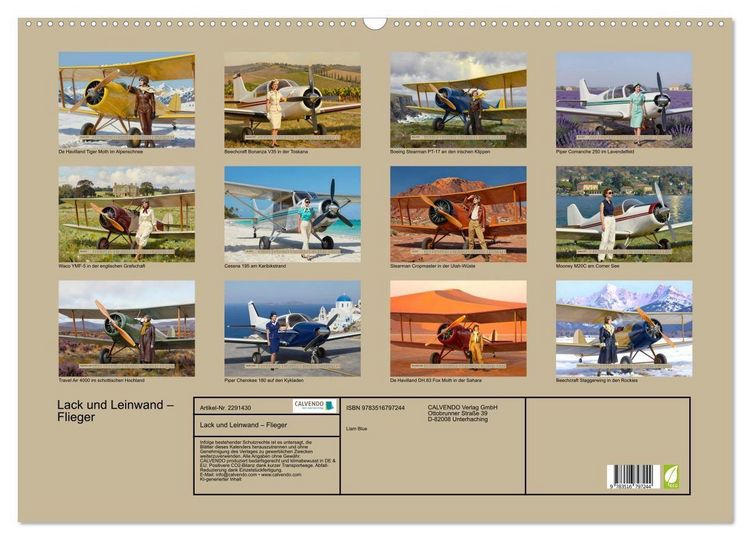 Produktbild: Lack und Leinwand &ndash; Flieger (Wandkalender 2027 DIN A2 quer), CALVENDO Monatskalender