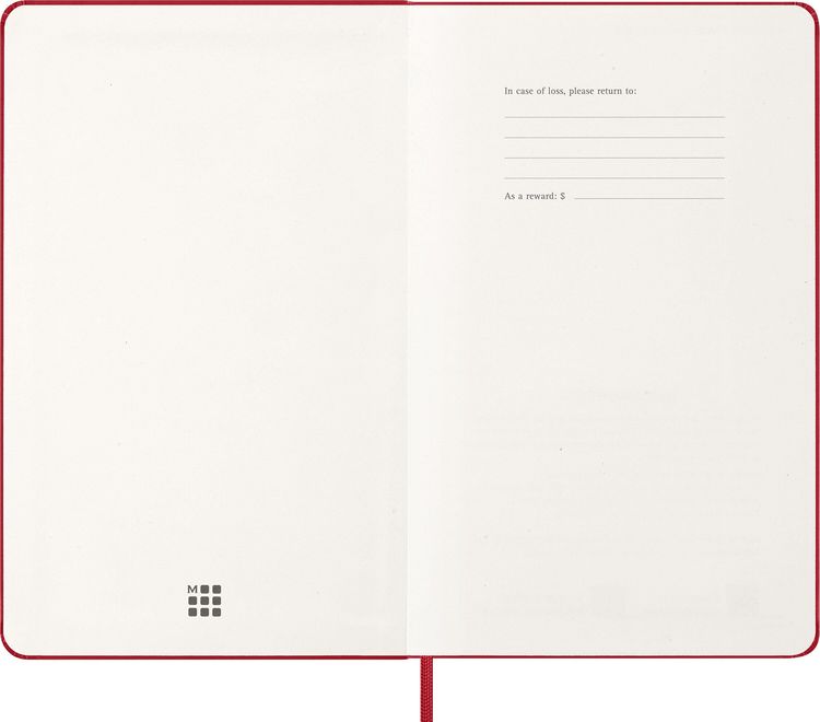 Produktbild: Moleskine 12 Monate Wochen Notizkalender 2027, Large/A5, 1 Wo = 1 Seite, rechts linierte Seite, Fester Einband, Scharlachrot