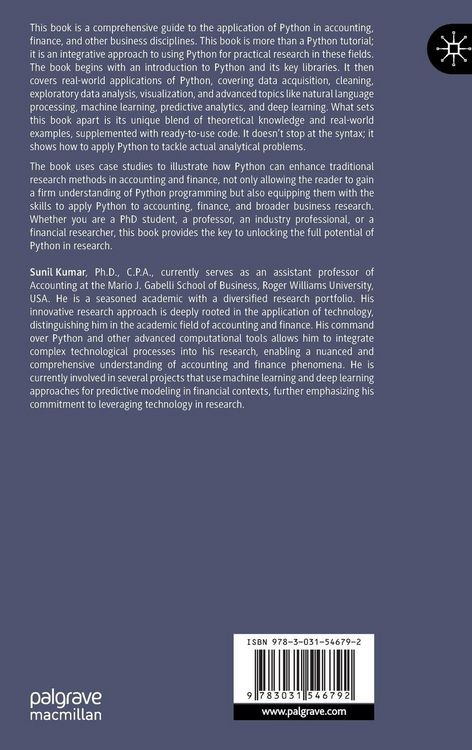 Produktbild: Python for Accounting and Finance