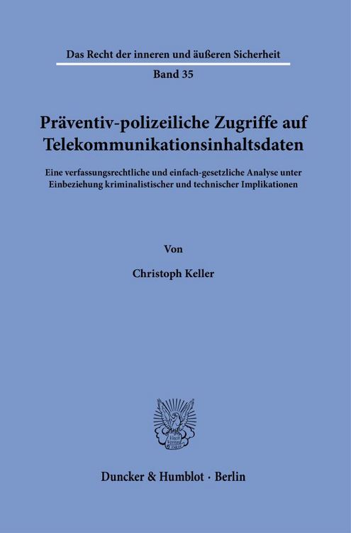 Produktbild: Pr&auml;ventiv-polizeiliche Zugriffe auf Telekommunikationsinhaltsdaten