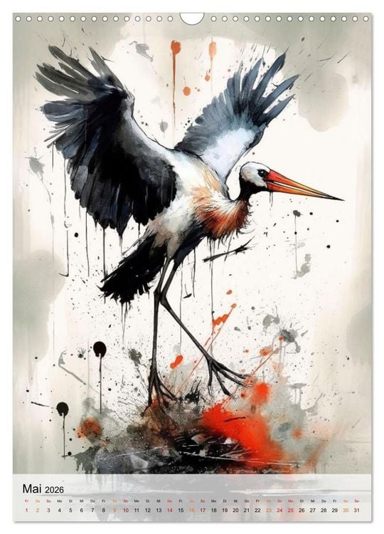 Produktbild: Einzigartig - dieser Storch (Wandkalender 2026 DIN A3 hoch), CALVENDO Monatskalender