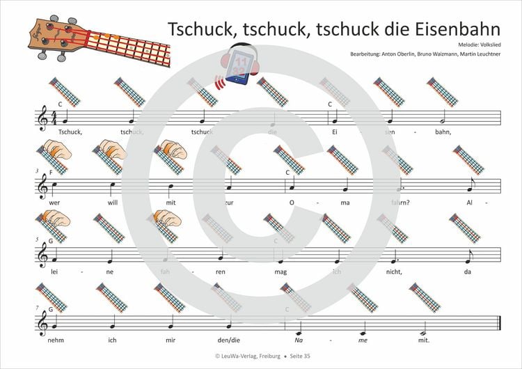 Produktbild: Einfacher!-Geht-Nicht: 34 Kinderlieder BAND 1+2 f&uuml;r die Ukulele (+Play-Along-Streaming) | LeuWa