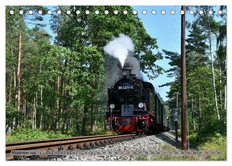 Produktbild: Mit Dampf durch die Natur R&uuml;gens (Tischkalender 2026 DIN A5 quer), CALVENDO Monatskalender