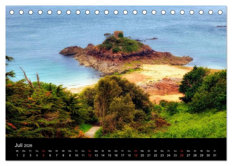 Produktbild: Jersey & Guernsey - britische Kanalinseln (Tischkalender 2026 DIN A5 quer), CALVENDO Monatskalender