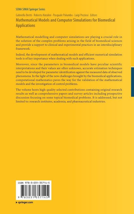 Produktbild: Mathematical Models and Computer Simulations for Biomedical Applications