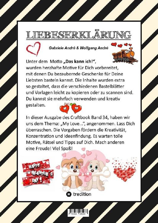 Produktbild: Craftbook - Valentinstag - Herzen - Liebe Motive - Lovebox - R&auml;tsel - Amor - &Uuml;berraschung - Bastelideen - Tierliebe