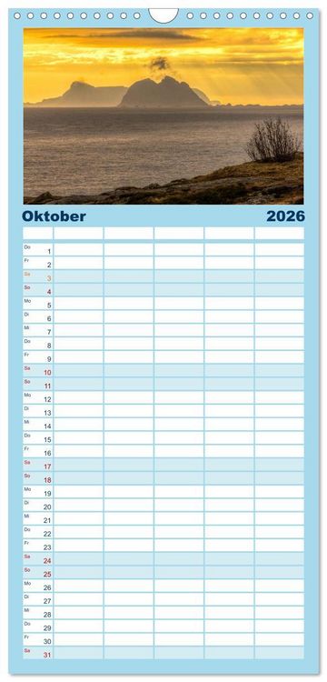 Produktbild: Familienplaner 2026 - Magisches Nordland. Eine Reise in das Herz Skandinaviens mit 5 Spalten (Wandkalender, 21 x 45 cm) CALVENDO