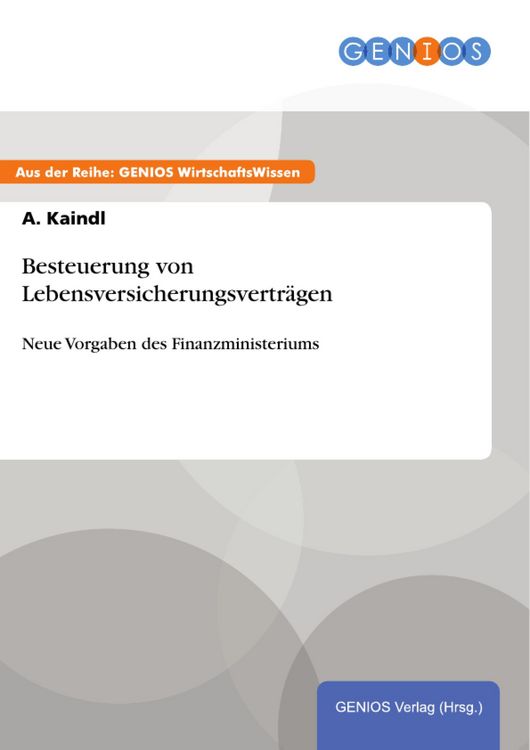 Produktbild: Besteuerung von Lebensversicherungsvertr&auml;gen