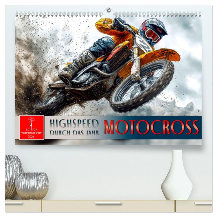 Produktbild: Motocross - Highspeed durch das Jahr (hochwertiger Premium Wandkalender 2026 DIN A2 quer), Kunstdruck in Hochglanz