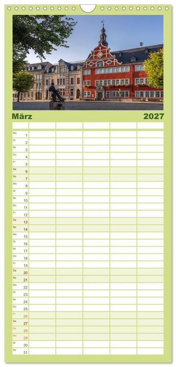 Produktbild: Familienplaner 2027 - Deutsche Bundesl&auml;nder - Th&uuml;ringen mit 5 Spalten (Wandkalender, 21 x 45 cm) CALVENDO