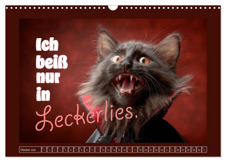 Produktbild: Katzenhumor - Ein Jahr voller Flauschalarm (Wandkalender 2026 DIN A3 quer), CALVENDO Monatskalender