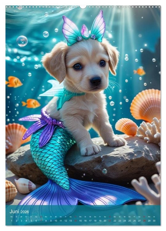 Produktbild: Puppy Tales - M&auml;rchen auf vier Pfoten (hochwertiger Premium Wandkalender 2026 DIN A2 hoch), Kunstdruck in Hochglanz