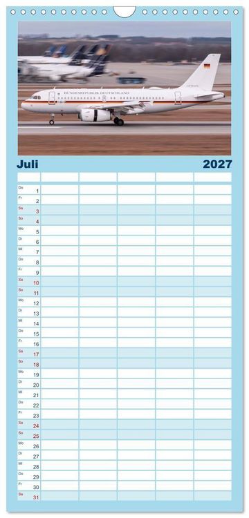 Produktbild: Familienplaner 2027 - Airbus A320 Das Brot und Butter Flugzeug mit 5 Spalten (Wandkalender, 21 x 45 cm) CALVENDO