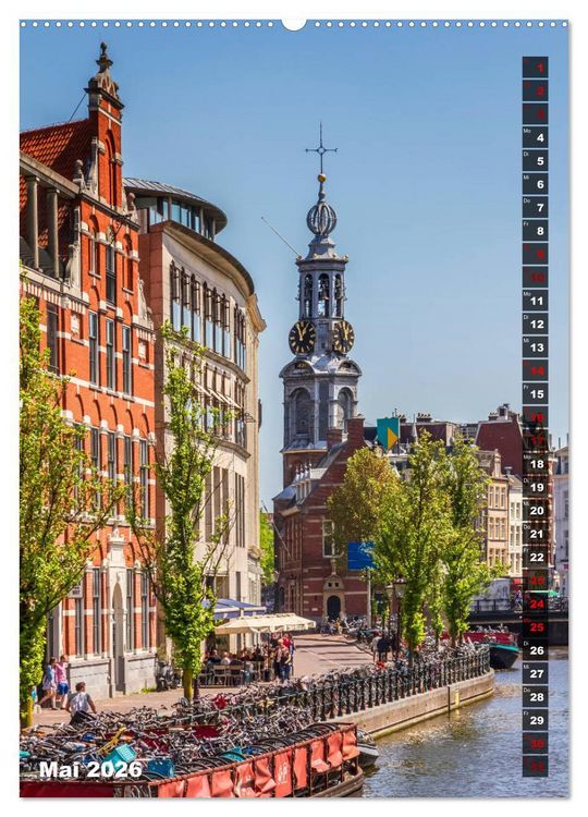 Produktbild: AMSTERDAM Charmantes Stadtherz (Wandkalender 2026 DIN A2 hoch), CALVENDO Monatskalender