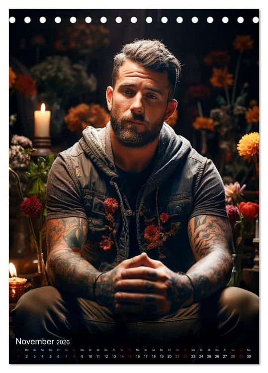 Produktbild: Tattoos Kunst auf der Haut (Tischkalender 2026 DIN A5 hoch), CALVENDO Monatskalender