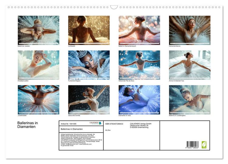 Produktbild: Ballerinas in Diamanten (Wandkalender 2026 DIN A2 quer), CALVENDO Monatskalender