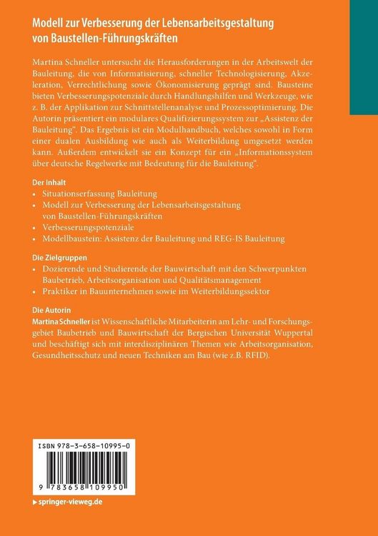 Produktbild: Modell zur Verbesserung der Lebensarbeitsgestaltung von Baustellen-F&uuml;hrungskr&auml;ften