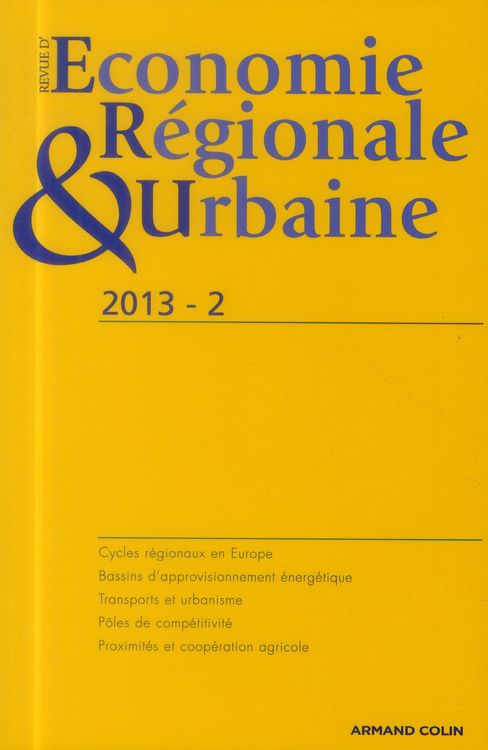 Produktbild: Revue D'Economie Regionale et Urbaine T.2
