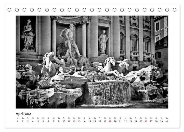 Produktbild: ROM Monochrom (Tischkalender 2026 DIN A5 quer), CALVENDO Monatskalender