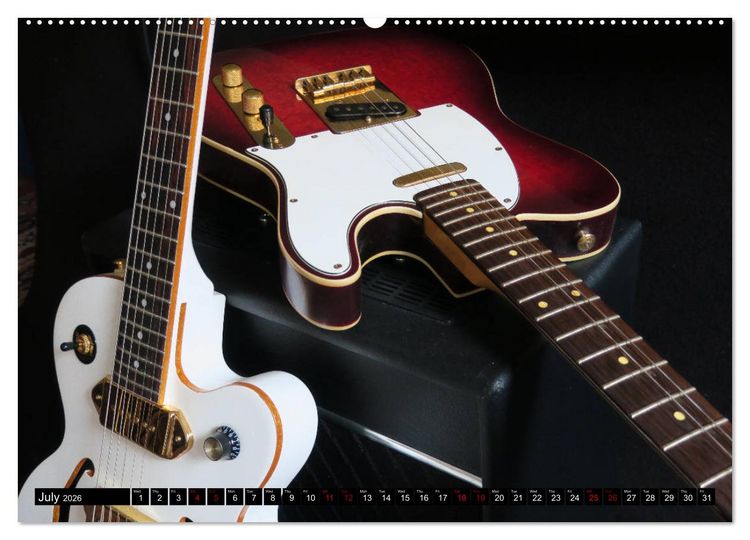 Produktbild: Guitars and Amps - Let's Rock (High Quality Premium Wall Calendar 2026 DIN A2 landscape),CALVENDO 12 Month Wall Calendar