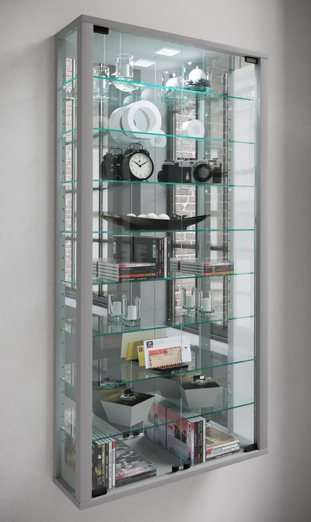 Produktbild: Wandvitrine Glasvitrine Vitrosa Maxi Spiegel