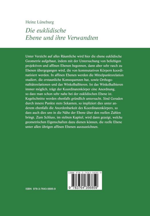 Produktbild: Die euklidische Ebene und ihre Verwandten