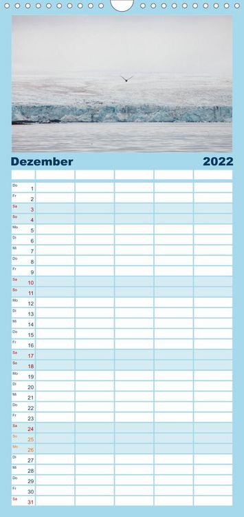 Produktbild: Familienplaner Spitzbergen - Wild.Rau.Ungez&auml;hmt. (Wandkalender 2022 , 21 cm x 45 cm, hoch)