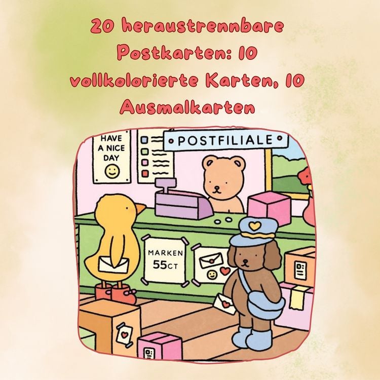 Produktbild: Bobbie Goods Postkarten Ausmalblock (offizielle deutsche Ausgabe)