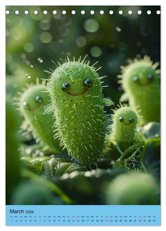 Produktbild: Microbial Cuteness (Desk Calendar 2026 DIN A5 portrait), CALVENDO 12 Month DeskCalendar