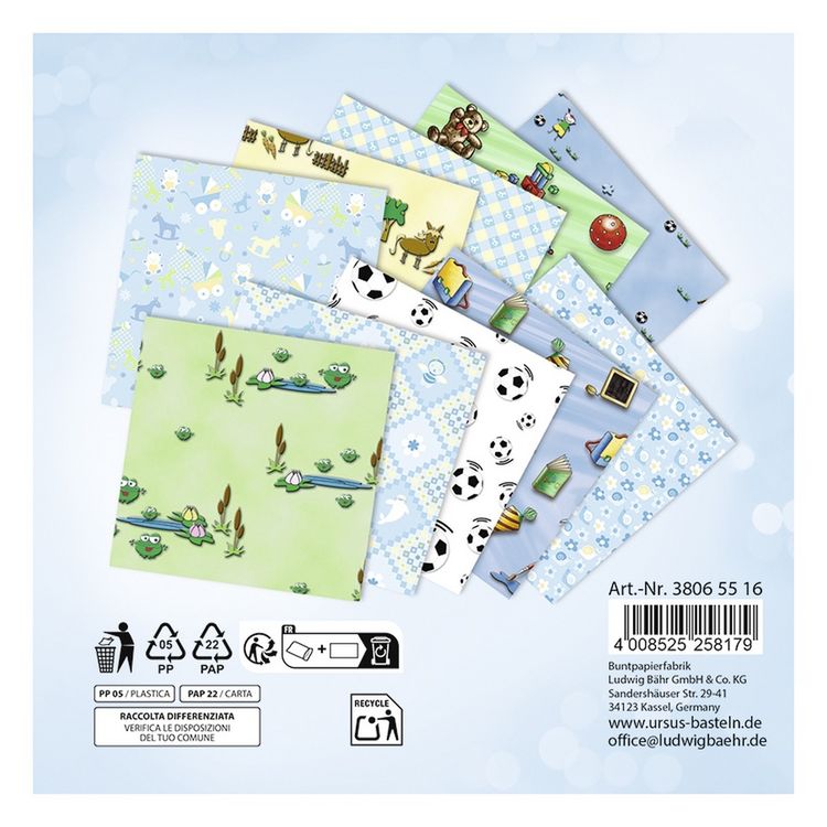 Produktbild: URSUS Faltbl&auml;tter Faltbl&auml;tter Transparent Comic Blue, 15 x 15 cm, 50 Blatt