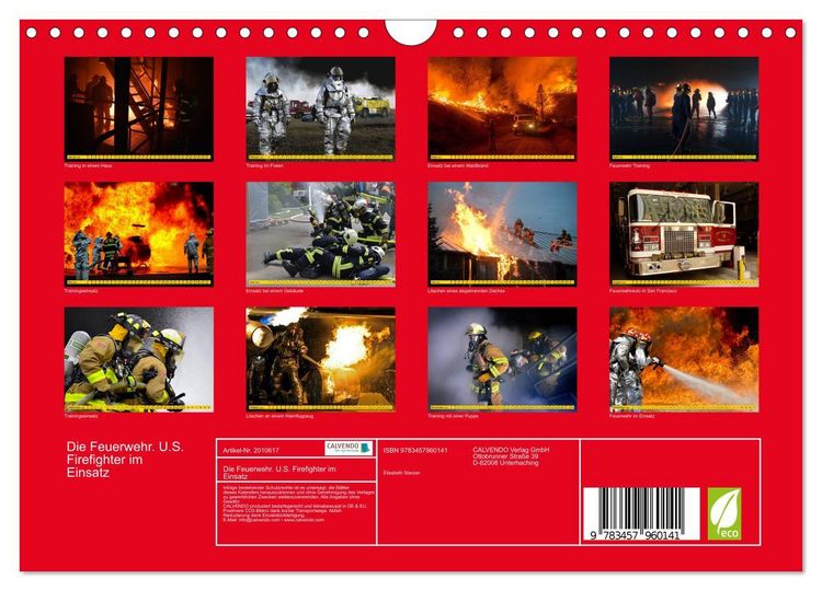 Produktbild: Die Feuerwehr. U.S. Firefighter im Einsatz (Wandkalender 2026 DIN A4 quer), CALVENDO Monatskalender