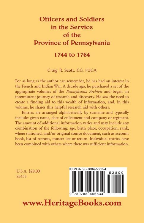 Produktbild: Officers and Soldiers in the Service of the Province of Pennsylvania, 1744 to 1764