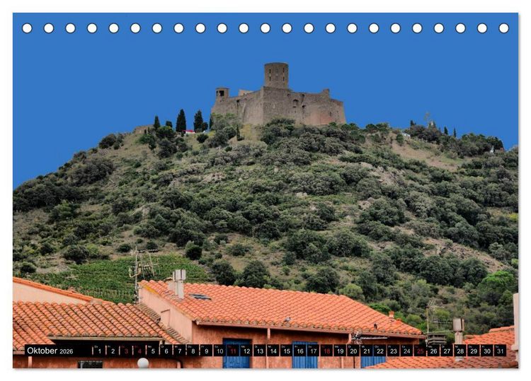 Produktbild: Frankreichs wehrhafter S&uuml;den - Festungen und Wehranlagen im Languedoc-Roussillon (Tischkalender 2026 DIN A5 quer), CALVENDO Monatskalender