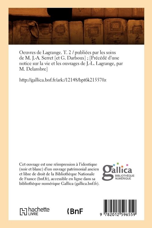 Produktbild: Oeuvres de Lagrange. T. 2 (&Eacute;d.1867-1892)