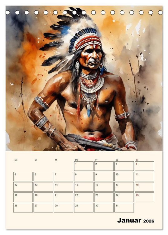 Produktbild: Indianische Kultur (Tischkalender 2026 DIN A5 hoch), CALVENDO Monatskalender