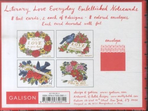 Produktbild: Molly Hatch Literary Love Everyday Embellished Notecards