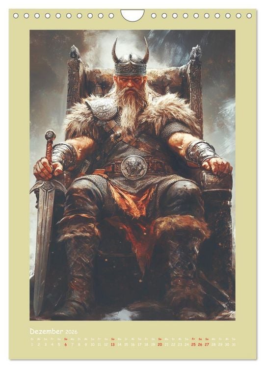 Produktbild: Wikinger Comics. Nordische Fantasy-Helden (Wandkalender 2026 DIN A4 hoch), CALVENDO Monatskalender