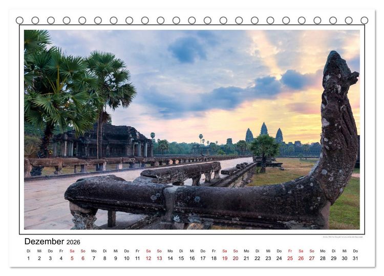 Produktbild: ANGKOR - IM REICH DER KHMER (Tischkalender 2026 DIN A5 quer), CALVENDO Monatskalender