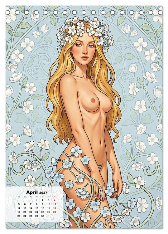 Produktbild: Entbl&ouml;&szlig;te Epochen &ndash; Art Nouveau (Tischkalender 2027 DIN A5 hoch), CALVENDO Monatskalender