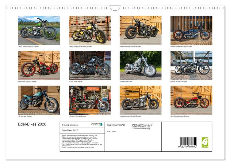 Produktbild: Edel-Bikes 2026 (Wandkalender 2026 DIN A3 quer), CALVENDO Monatskalender