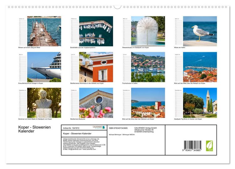 Produktbild: Koper - Slowenien Kalender (hochwertiger Premium Wandkalender 2026 DIN A2 quer), Kunstdruck in Hochglanz