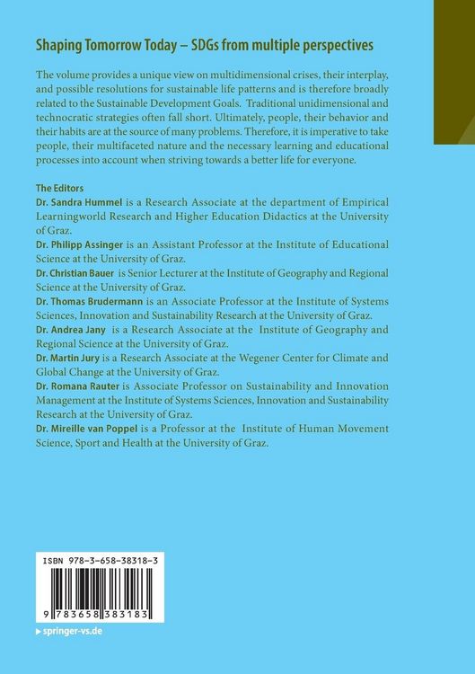 Produktbild: Shaping Tomorrow Today &ndash; SDGs from multiple perspectives
