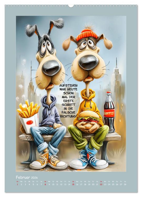 Produktbild: Hundstage. Bissiger Humor vom Feinsten (hochwertiger Premium Wandkalender 2026 DIN A2 hoch), Kunstdruck in Hochglanz