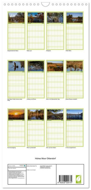 Produktbild: Familienplaner 2026 - Hohes Moor Oldendorf mit 5 Spalten (Wandkalender, 21 x 45 cm) CALVENDO