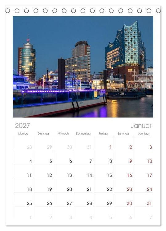 Produktbild: Tischplaner 2027 - Hamburg - Zwischen Alster und Elbe (A5 Tischkalender zum Aufstellen) CALVENDO