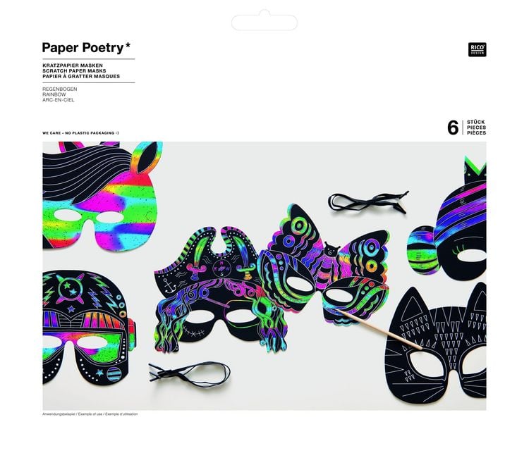 Produktbild: Kratzpapier Masken Set 6-tlg. MIX