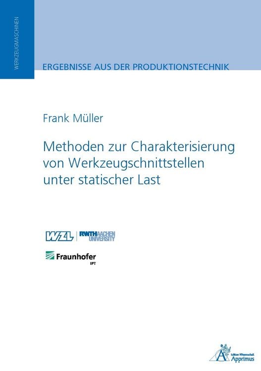 Produktbild: Methoden zur Charakterisierung von Werkzeugschnittstellen unter statischer Last