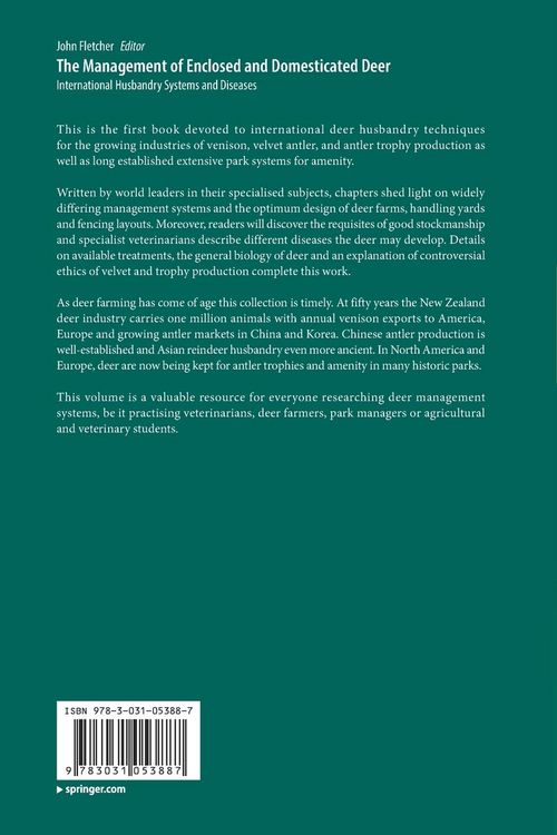 Produktbild: The Management of Enclosed and Domesticated Deer